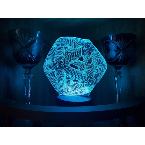Icosaëder 3D Nacht Licht Vector Sjabloon voor Laser Snijden Icosaëder 3D Nacht Licht Vector Sjabloon voor Laser Snijden