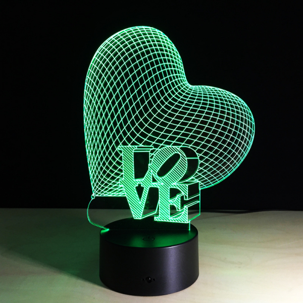 Amore Cuore Illusione 3D Notte di Luce - Taglio Laser File Vettoriale Amore Cuore Illusione 3D Notte di Luce - Taglio Laser File Vettoriale
