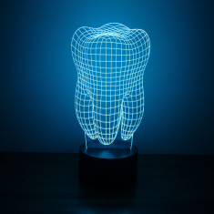 الأسنان 3D LED ضوء الليل القطع بالليزر ملف ناقلات