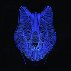 Wolf 3D LED Night Light - Laser Cut Vector
