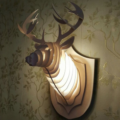 Deer Head Wall Sconce - Laser Cut Vector Template