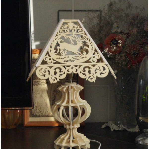 Deer Table Lamp Vector Template for Laser Cutting (SVG, DXF)