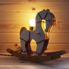Rocking Horse لامپ - ليزر برش بردار قالب
