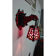 Dragon Wall Lamp Vector Template