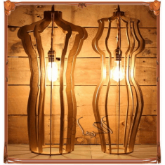 Curved Slatted Floor Lamp - Laser Cut Vector File
