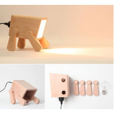 Mini Lampada In Legno - Taglio Laser Modello Vettoriale