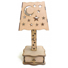 Moon &amp; Stars Lampada Da Tavolo - Taglio Laser Modello Vettoriale