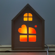 A Luz Da Noite Casa - De Corte A Laser Modelo De Vetor De