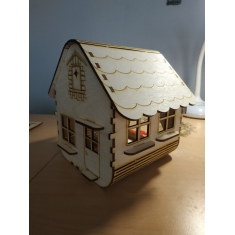 A Luz Da Noite Casa - Corte A Laser Modelo De Vetor De