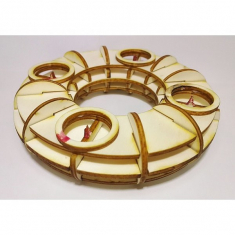 6. Kolo-Svíčka Držák Kroužku – Laser Cut Vektor Šablona