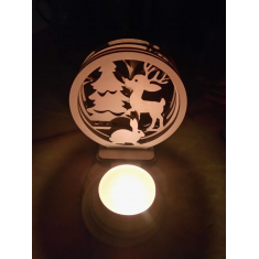 มซ้อนมันด้ป่า Tealight ต่างกันมา(อร์ลายกวางเรนเดียร์&amp;กระต่าย)-เลเซอร์ตัดการแฟ้ม