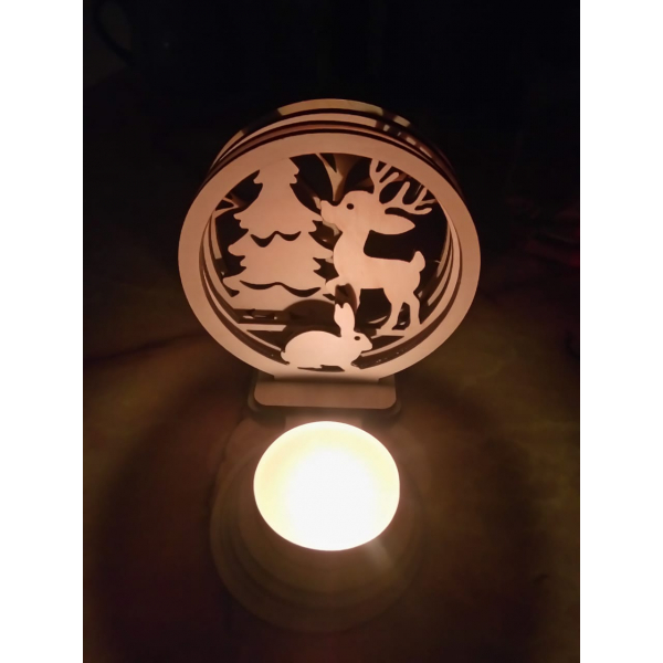 Uključeno Šumi Tealight Lampu - Laser Rezanje Vektor Fajl Uključeno Šumi Tealight Lampu - Laser Rezanje Vektor Fajl