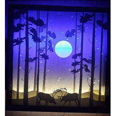 Forest Stag Shadow Box Laser Cutting Vector