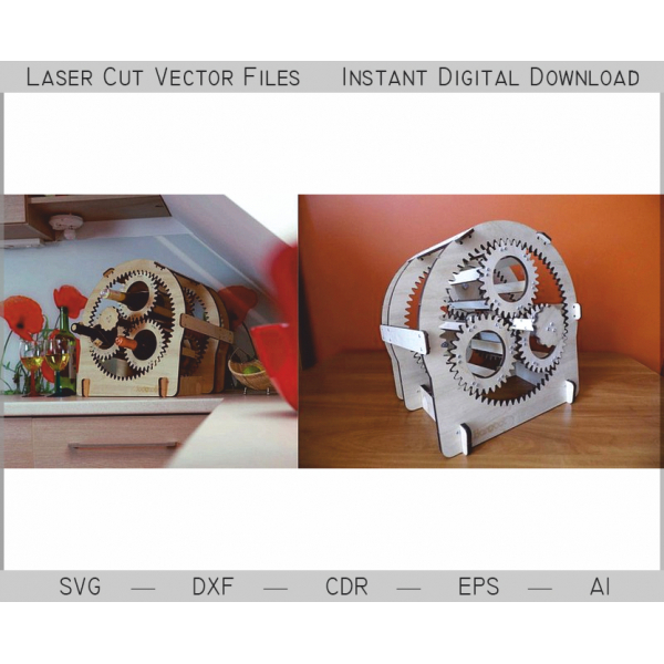Minibar Bottle Butler Gear - Laser Cut Vector Template Minibar Bottle Butler Gear - Laser Cut Vector Template