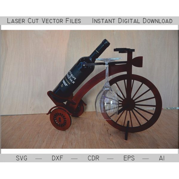 De bicicleta, Mini-bar Vinho Titular - Corte a Laser Arquivos Vetoriais SVG DXF AI De bicicleta, Mini-bar Vinho Titular - Corte a Laser Arquivos Vetoriais SVG DXF AI