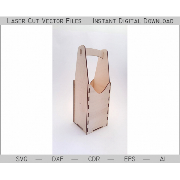 Plik wektorowy uchwytu butelki do cięcia laserowego — SVG, DXF, AI, EPS, CDR Plik wektorowy uchwytu butelki do cięcia laserowego — SVG, DXF, AI, EPS, CDR