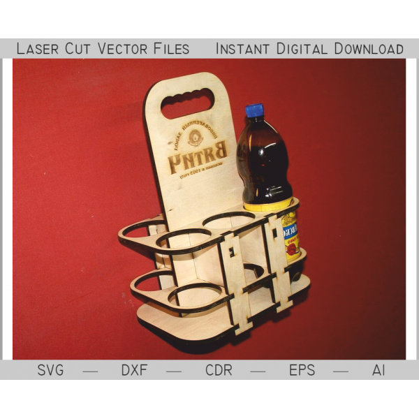 6-Bottle Beer Carrier Vector File for Laser Cutting 6-Bottle Beer Carrier Vector File for Laser Cutting