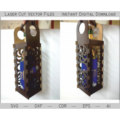 Champagne Flaske Transportøren Laser Cut Vektor-Fil