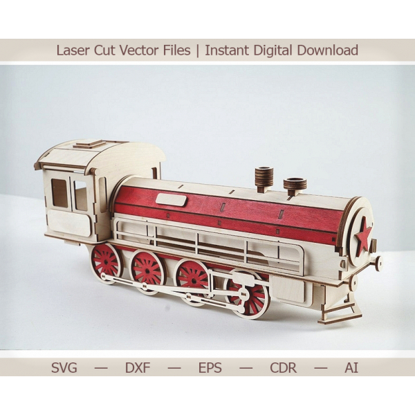 Dampflokomotive-Laser-Cut-Vektor-Datei für Instant Download Dampflokomotive-Laser-Cut-Vektor-Datei für Instant Download