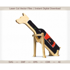 Dog Flasken Stå - Hund Vin Holder Vektor