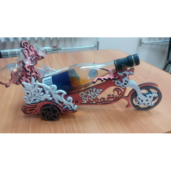 Bike Wine Bottle Holder Vector Template for Laser Cutting Bike Wine Bottle Holder Vector Template for Laser Cutting