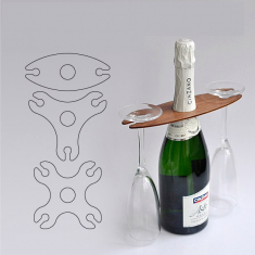 Bouteille De Vin En Verre - Support De Découpe Laser De Fichier Vectoriel