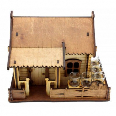 Dům Brýle - Shot Sklo Držák Laser Cut Vektor Šablona