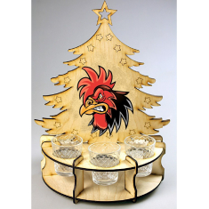 Christmas Tree Shot Glass Holder - Laser Cut Vector Template