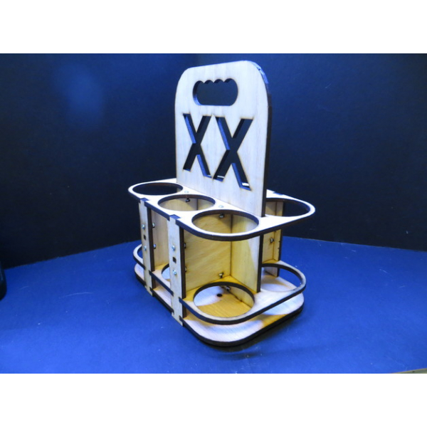 6-Bottle Beer Carrier Laser Cut Vector Template 6-Bottle Beer Carrier Laser Cut Vector Template