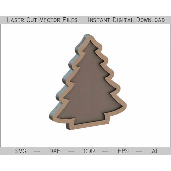 Christmas Tree Shadow-Box-Laser-Cut-Datei Christmas Tree Shadow-Box-Laser-Cut-Datei