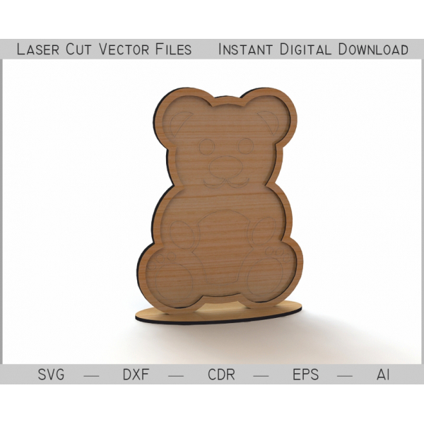 For Wishes Bear Laser Cut Vector Template For Wishes Bear Laser Cut Vector Template