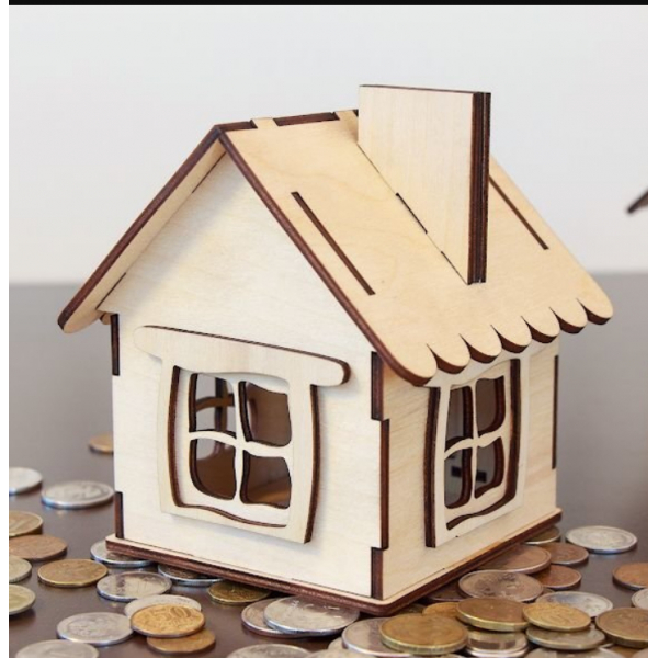 Piggy Bank House Laserskæring Fil - SVG DXF PDF Vektor Skabelon Piggy Bank House Laserskæring Fil - SVG DXF PDF Vektor Skabelon