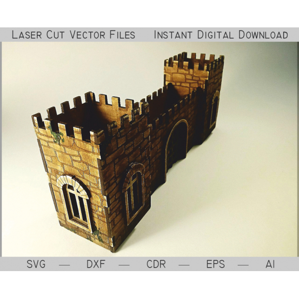 Château de porte-Serviettes et de Sel, de Poivre et de Stand - découpé au Laser de Fichier Vectoriel