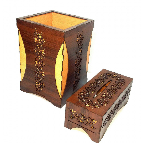 Taglio Laser File Vettoriale - Ornato Intagliato Portatovaglioli & Tissue Box Set Taglio Laser File Vettoriale - Ornato Intagliato Portatovaglioli & Tissue Box Set