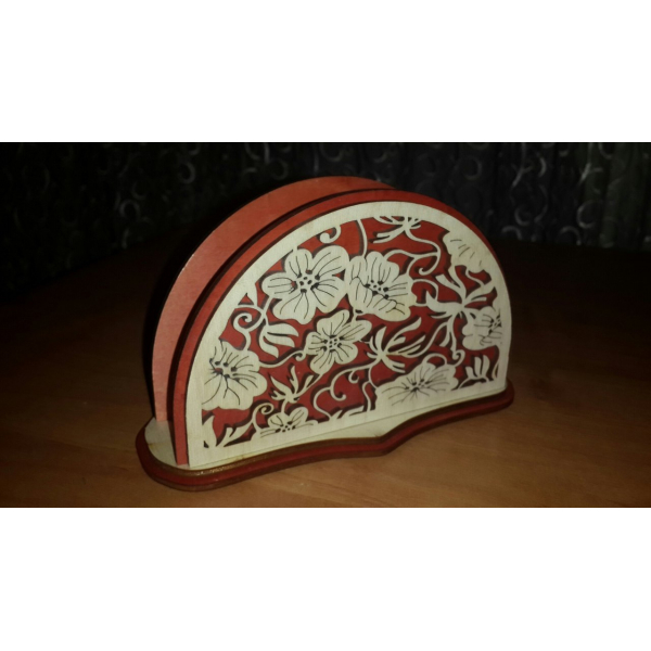 Floral Napkin Holder Laser Cut Vector Template for CNC and Laser Floral Napkin Holder Laser Cut Vector Template for CNC and Laser
