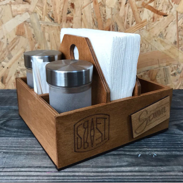 Napkin Holder and Salt Shaker Caddy Laser Cutting File