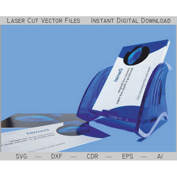 حامل بطاقة الأعمال الليزر قطع ناقلات قالب SVG DXF مجلس الإنماء والإعمار EPS AI
