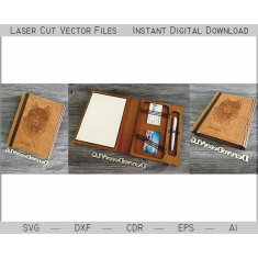 Business Notebook Wolf - Laser Cut Vektor Šablona