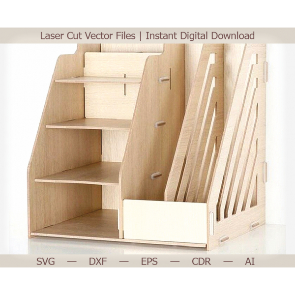 Tăiate Cu Laser Desktop Organizator Și Creion Titularul Fișier Vector Tăiate Cu Laser Desktop Organizator Și Creion Titularul Fișier Vector