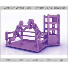 Bleistift-Boxen - Boxing-Ring-Bleistift-Halter-Vektor-Vorlage