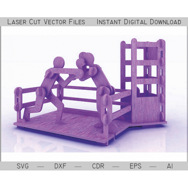 Boxing Ring Pencil Holder Laser Cut Vector File Boxing Ring Pencil Holder Laser Cut Vector File