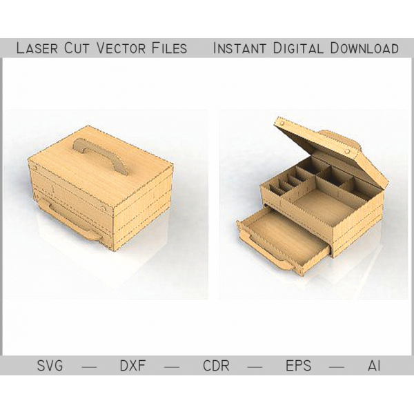 Modular Organizer with Drawers — Laser Cut Vector Files (Instant Download) Modular Organizer with Drawers — Laser Cut Vector Files (Instant Download)