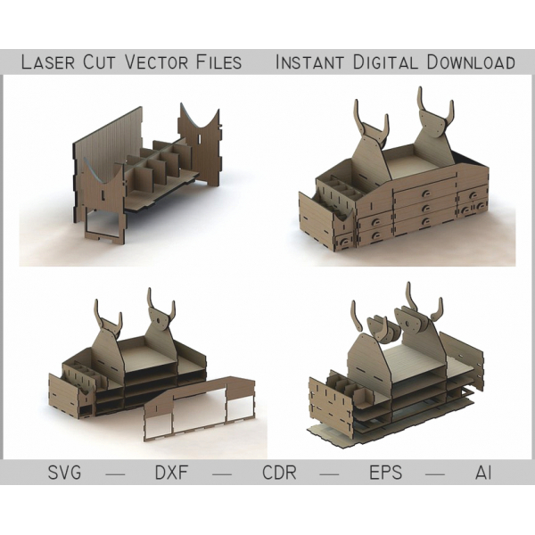 Aero Modely Organizátor — Laser Cut Vektor Šablona Aero Modely Organizátor — Laser Cut Vektor Šablona