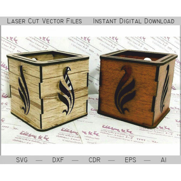 Laser Cut Organizer Boks Vektor Skabelon til Desktop-Pen Indehaveren Laser Cut Organizer Boks Vektor Skabelon til Desktop-Pen Indehaveren