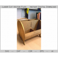Abgerundet Organizer Desk Caddy - Laser-Cut-Vektor-Vorlage