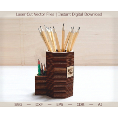 Desktop Organizer - لیزر برش وکتور مداد و قلم دارنده