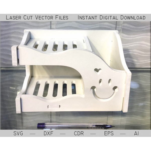 Smiley Organizzatore Taglio Laser Vettoriale Modello – Download Immediato
