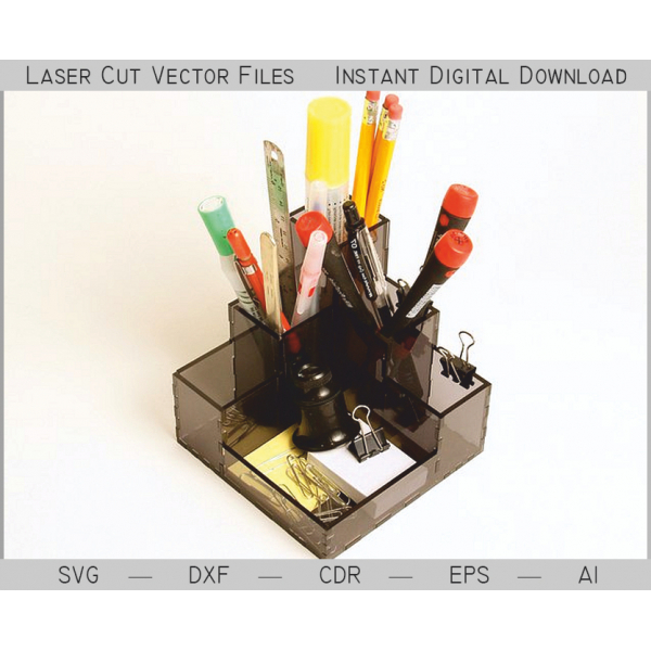 Modulare Desktop Di Office Organizzatore Taglio Laser Modello Vettoriale