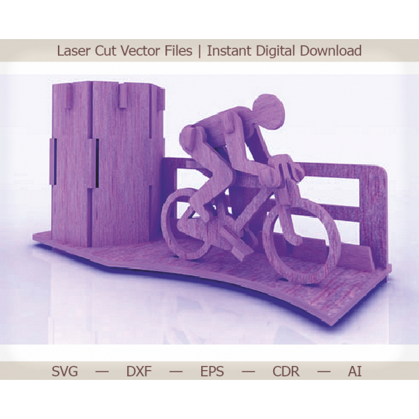 사이클 선수는 3D 레이저 절단 벡터 파일 SVG DXF EPS AI 사이클 선수는 3D 레이저 절단 벡터 파일 SVG DXF EPS AI