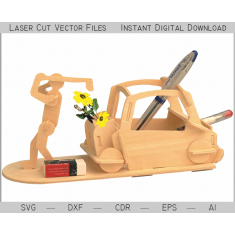 Bleistift Golf Desk Organizer Vorlage Vektor